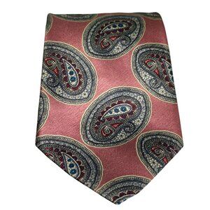 Vintage American Edition Mens Tie Silk Shiny Mauve Paisley Luxe Business Casual